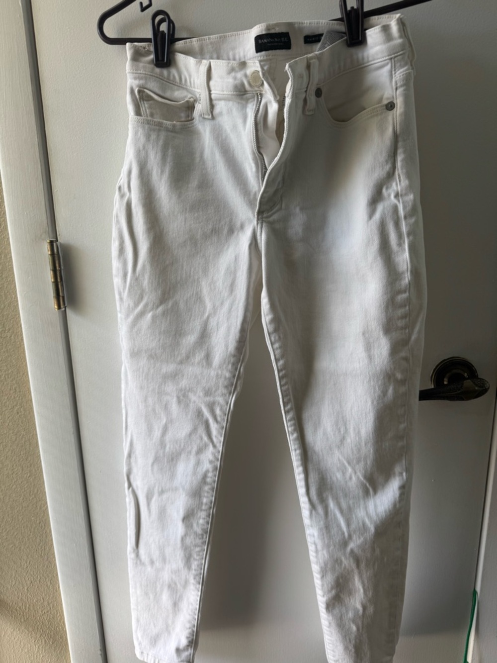 Banana Republic White Mid-Rise Skinny Jeans - Size 27